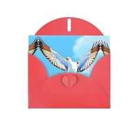 WZYCWB Carte de vœux en papier nacré rouge avec enveloppe Motif mouettes en vol Convient pour les vœux d'anniversaire, les félicitations et les condoléances.