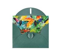 WZYCWB Cartes à motif d'insectes de toutes sortes vert foncé, cartes de vœux de vacances, adaptées pour la famille, les amis et les couples