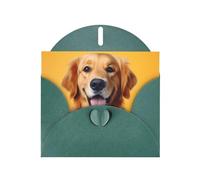 WZYCWB Cartes à motif vert foncé Golden Retriever, cartes de vœux de vacances, adaptées pour la famille, les amis et les couples
