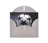 WZYCWB Cartes de Noël imprimées en noir et blanc avec motif football gris, invitations de mariage, cartes d'enveloppe exquises