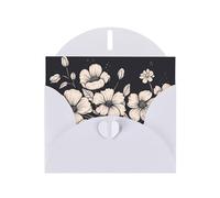 WZYCWB Cartes de vacances blanches imprimées à fleurs roses pâles - Parfaites pour les vœux de vacances réconfortants