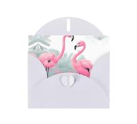 WZYCWB Cartes de vacances en papier avec flamant rose nacré, cartes pour toutes les occasions, Noël, remerciement, mariage, anniversaire, Saint-Valentin
