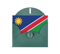 WZYCWB Cartes de vacances en papier nacré imprimé drapeau de la Namibie vert foncé 15,2 x 10,2 cm - avec enveloppes pour anniversaires, mariages et condoléances