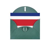 WZYCWB Cartes de vacances en papier nacré imprimé drapeau du Costa Rica vert foncé 15,2 x 10,2 cm - Avec enveloppes pour anniversaires, mariages et condoléances