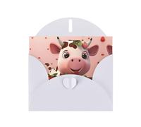 WZYCWB Cartes de vacances en papier perlé avec des vaches et des fraises pour toutes les occasions, Noël, remerciement, mariage, anniversaire, Saint-Valentin