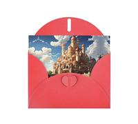 WZYCWB Cartes de vacances imprimées avec château d'anime, rouge ciel, parfaites pour les vœux de vacances réconfortants