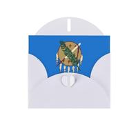 WZYCWB Cartes de vacances imprimées avec drapeau de l'État de l'Oklahoma - Parfaites pour les vœux de vacances réconfortants