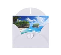 WZYCWB Cartes de vacances imprimées blanches Nice Beach - Parfaites pour les vœux de vacances réconfortants