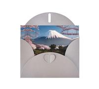 WZYCWB Cartes de vacances imprimées grises du mont Fuji au début du printemps - Parfait pour les vœux de vacances réconfortants