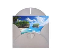 WZYCWB Cartes de vacances imprimées grises Nice Beach - Parfaites pour les vœux de vacances réconfortants