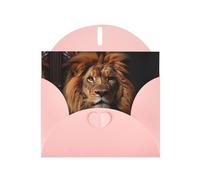 WZYCWB Cartes de vacances imprimées rose The Lion's Gaze - Parfaites pour les vœux de vacances réconfortants