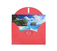 WZYCWB Cartes de vacances imprimées rouges Nice Beach - Parfaites pour les vœux de vacances réconfortants