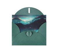 WZYCWB Cartes de vacances imprimées vert foncé avec étoiles de science-fiction - Parfaites pour les vœux de vacances réconfortants