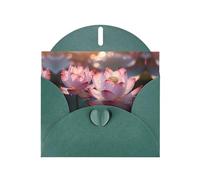 WZYCWB Cartes de vacances imprimées vert foncé The Lotus in Full Bloom - Parfaites pour les vœux de vacances réconfortants
