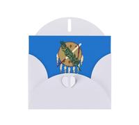 WZYCWB Cartes de vœux blanches avec drapeau de l'État de l'Oklahoma, adaptées pour la famille, les amis et les couples