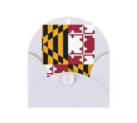 WZYCWB Cartes de vœux vierges pliables, 15,2 x 10,2 cm, motif drapeau de l'État du Maryland, Noël, remerciement, envoi familial, cartes d'anniversaire avec enveloppes