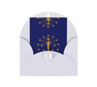 WZYCWB Cartes de vœux vierges pliables avec enveloppes Motif drapeau de l'État de l'Indiana 15,2 x 10,2 cm