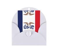 WZYCWB Cartes de vœux vierges pliables avec enveloppes Motif drapeau de l'État de l'Iowa 15,2 x 10,2 cm