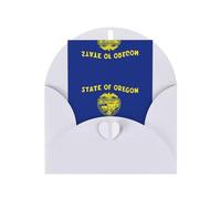 WZYCWB Cartes de vœux vierges pliables avec enveloppes Motif drapeau de l'État de l'Oregon 15,2 x 10,2 cm