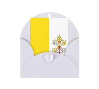 WZYCWB Cartes de vœux vierges pliables avec enveloppes Motif drapeau du Vatican 15,2 x 10,2 cm
