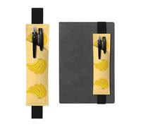 WZYCWB Cartoon Banana Imprimé Grande Capacité PVC Pen Holder + Creative Diary Pen Bag Set avec Bande élastique Design Antidérapant