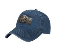 WZYCWB Casquette de baseball cool Steampunk Engrenages noirs à motifs, casquette de golf pour sports de plein air, visière solaire décontractée, bleu marine, Taille unique