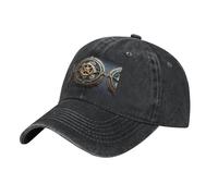 WZYCWB Casquette de baseball cool Steampunk Engrenages noirs à motifs, casquette de golf pour sports de plein air, visière solaire décontractée, Noir , Taille unique