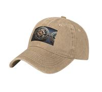 WZYCWB Casquette de baseball cool Steampunk Engrenages noirs à motifs, casquette de golf pour sports de plein air, visière solaire décontractée, naturel, Taille unique