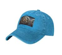 WZYCWB Casquette de baseball cool Steampunk Engrenages noirs à motifs, casquette de golf pour sports de plein air, visière solaire décontractée, bleu, Taille unique