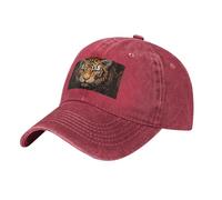 WZYCWB Casquette de baseball imprimée Tigre Moustachette Blanche, Casquette de baseball sportive et décontractée, visière solaire, Rouge, Taille unique