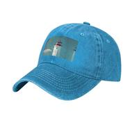 WZYCWB Casquette de baseball Towering Lighthouse en denim imprimé noir, réglable, adaptée pour les voyages et les tenues décontractées quotidiennes., bleu, One Size