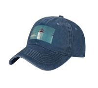 WZYCWB Casquette de baseball Towering Lighthouse en denim imprimé noir, réglable, adaptée pour les voyages et les tenues décontractées quotidiennes., bleu marine, One Size