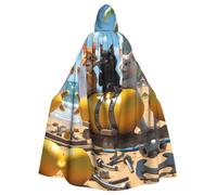 WZYCWB Cats Build a Lemon Printed Adulte Party Decoration Cape Halloween Cape à Capuche Unisexe Halloween Carnaval Mascarade Jeu de rôle