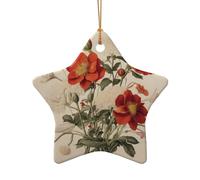 WZYCWB Ce bouquet de Noël en céramique en forme d'étoile imprimé avec un motif est parfait pour les fêtes de Noël d'hiver et la décoration de la maison.