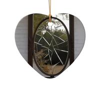 WZYCWB Ce miroir de sapin de Noël en céramique en forme de cœur imprimé avec un motif est parfait pour les fêtes de Noël d'hiver et la décoration de la maison.