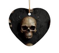 WZYCWB Ce sapin de Noël en céramique en forme de cœur avec motif est parfait pour les fêtes de Noël d'hiver et la décoration de la maison.