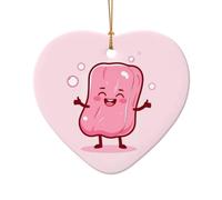 WZYCWB Ce sapin de Noël en céramique en forme de cœur est une barre de savon rose imprimée avec un motif est parfait pour les fêtes de Noël d'hiver et la décoration de la maison.