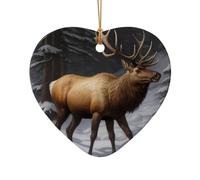 WZYCWB Ce sapin de Noël en céramique en forme de cœur imprimé avec un motif est parfait pour les fêtes de Noël d'hiver et la décoration de la maison.