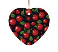 WZYCWB Ce sapin de Noël en céramique en forme de cœur imprimé avec un motif est parfait pour les fêtes de Noël d'hiver et la décoration de la maison.