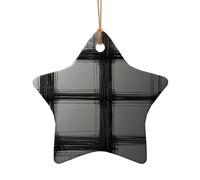 WZYCWB Ce sapin de Noël en céramique en forme d'étoile avec des lignes épaisses entrelacées horizontalement et verticalement avec un motif est parfait pour les fêtes de Noël d'hiver et la décoration