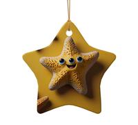 WZYCWB Ce sapin de Noël en céramique en forme d'étoile de mer est une jolie étoile de mer imprimée avec un motif est parfait pour les fêtes de Noël d'hiver et la décoration de la maison.