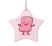 WZYCWB Ce sapin de Noël en céramique en forme d'étoile est une barre de savon rose imprimée avec un motif est parfait pour les fêtes de Noël d'hiver et la décoration de la maison.