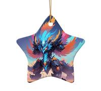 WZYCWB Ce sapin de Noël en céramique en forme d'étoile imprimé avec un motif est parfait pour les fêtes de Noël d'hiver et la décoration de la maison.
