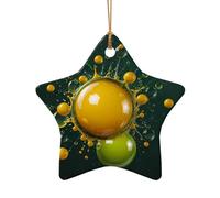 WZYCWB Ce sapin de Noël en céramique en forme d'étoile sur le devant imprimé avec un motif est parfait pour les fêtes de Noël d'hiver et la décoration de la maison.