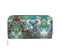 WZYCWB Ces pochettes en cuir noir avec fermeture éclair et porte-cartes sont parfaites pour les voyages ou un usage quotidien, Deux koalas heureux, Taille unique