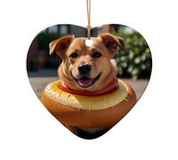 WZYCWB Cet arbre de Noël en céramique en forme de cœur imprimé avec un motif est parfait pour les fêtes de Noël d'hiver et la décoration de la maison.