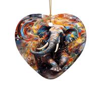 WZYCWB Cet arbre de Noël en céramique en forme de cœur imprimé avec un motif est parfait pour les fêtes de Noël d'hiver et la décoration de la maison.