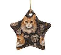 WZYCWB Cet arbre de Noël en céramique en forme d'étoile avec un motif est parfait pour les fêtes de Noël d'hiver et la décoration de la maison.