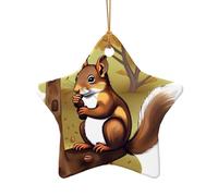 WZYCWB Cet arbre de Noël en céramique en forme d'étoile imprimé avec un motif est parfait pour les fêtes de Noël d'hiver et la décoration de la maison.