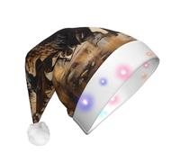 WZYCWB Chapeau de bison d'Amérique du Nord pour adulte - Avec lumières LED - Unisexe - En peluche - Cadeau de fête de Noël